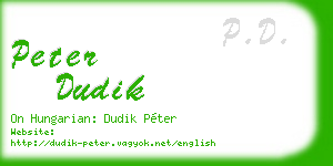 peter dudik business card
