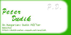 peter dudik business card